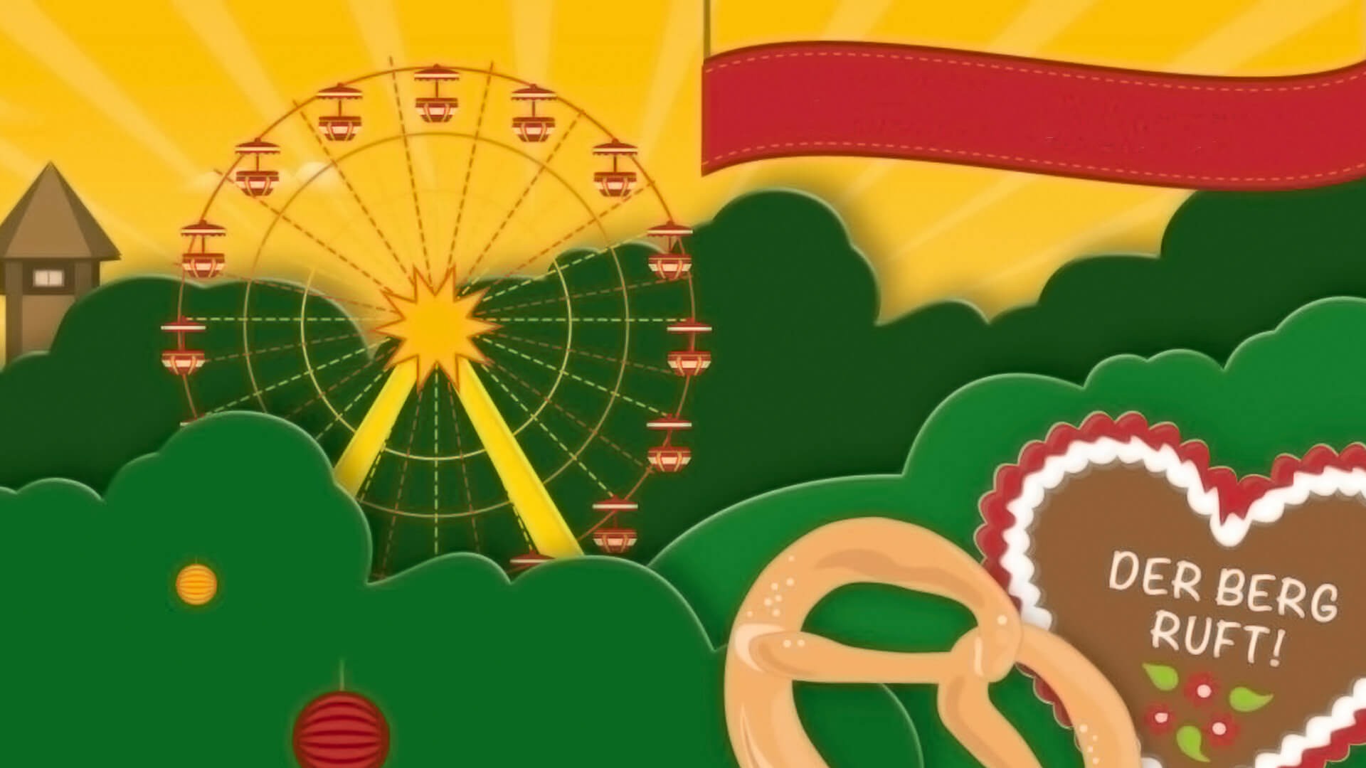 Bergkrichweih Banner mit Herz und Riesenrad