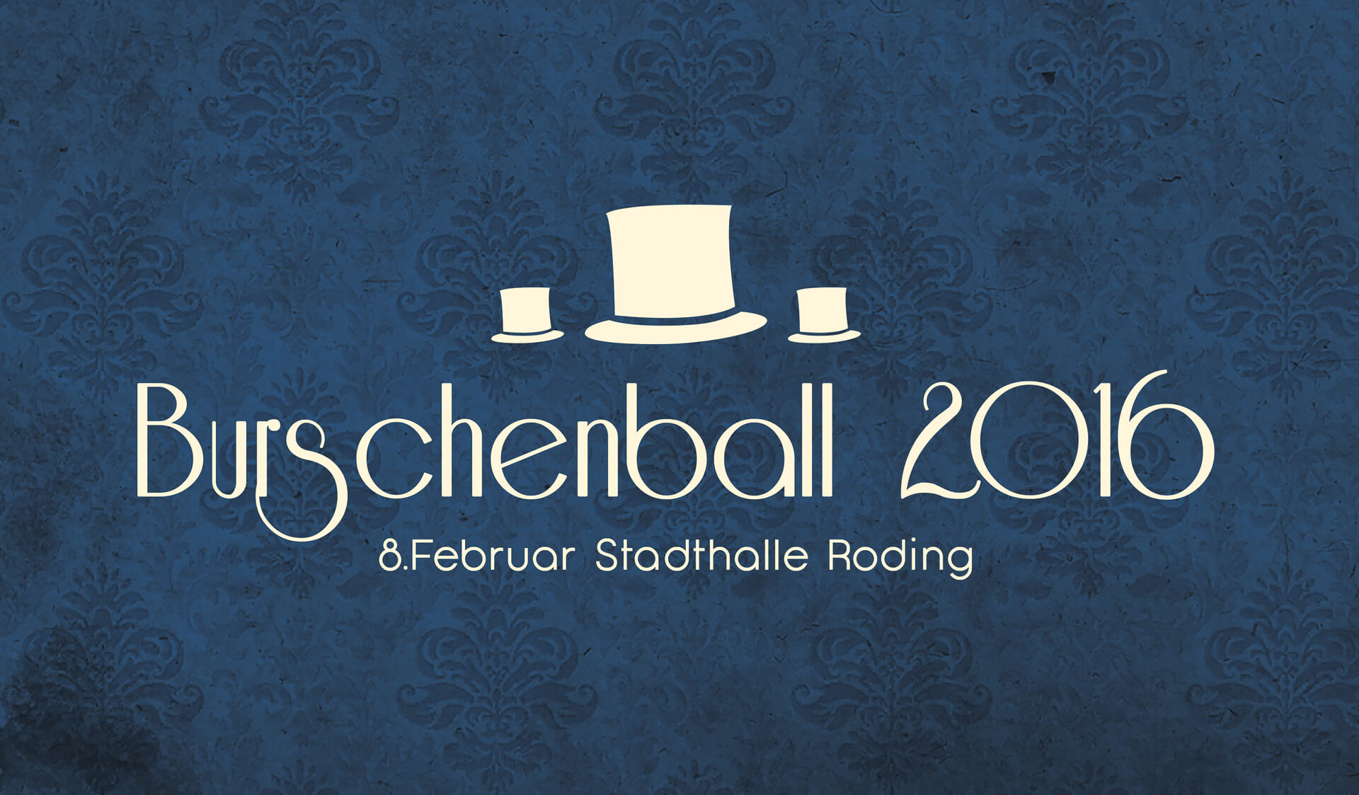 Das Burschenball Eventbanner mit Zylinder und Schriftzug