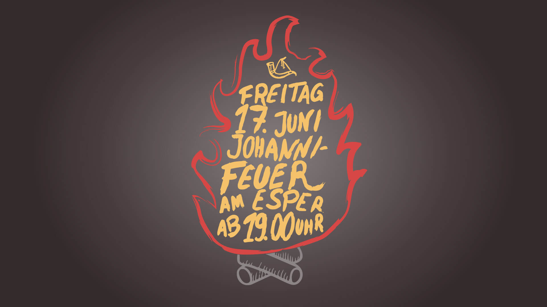 Feuer mit Text