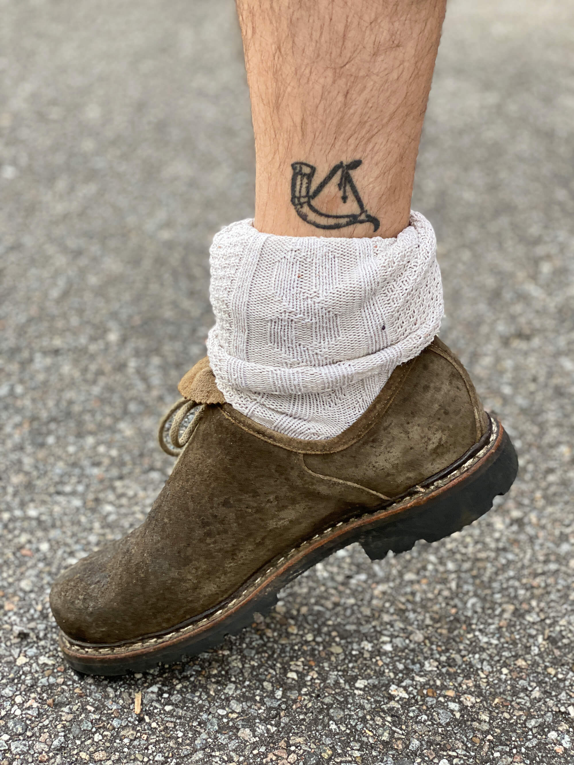 Fuß mit Tattoo vom Burschenhorn